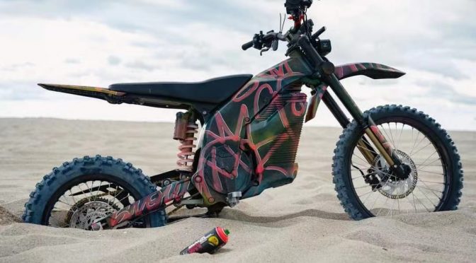 DIY Caofen F80 Electric Motorcycle: Turning Heads on the Beach with a Splash of Pink!