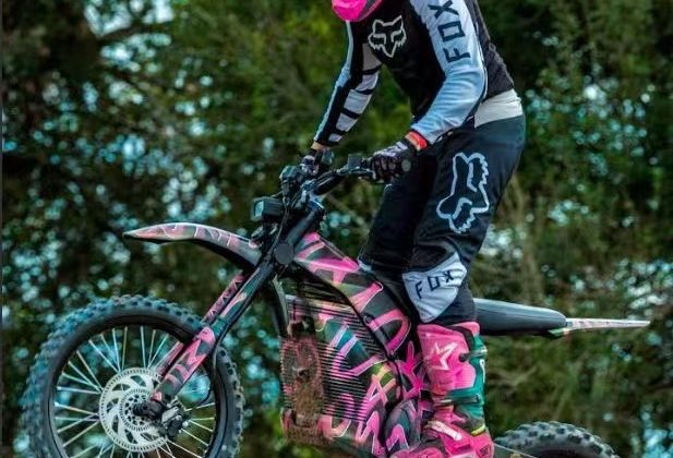 DIY Caofen F80 Electric Motorcycle: Turning Heads on the Beach with a Splash of Pink!